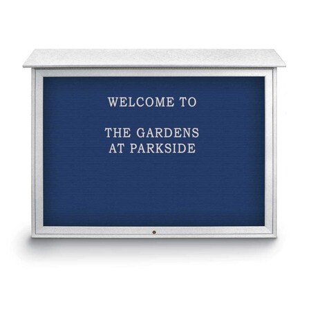 United Visual Products Indoor Enclosed Combo Board, 42"x32", White Frame/Grey & Blue Spruce UVCB4232W-GREY-BLSPRU